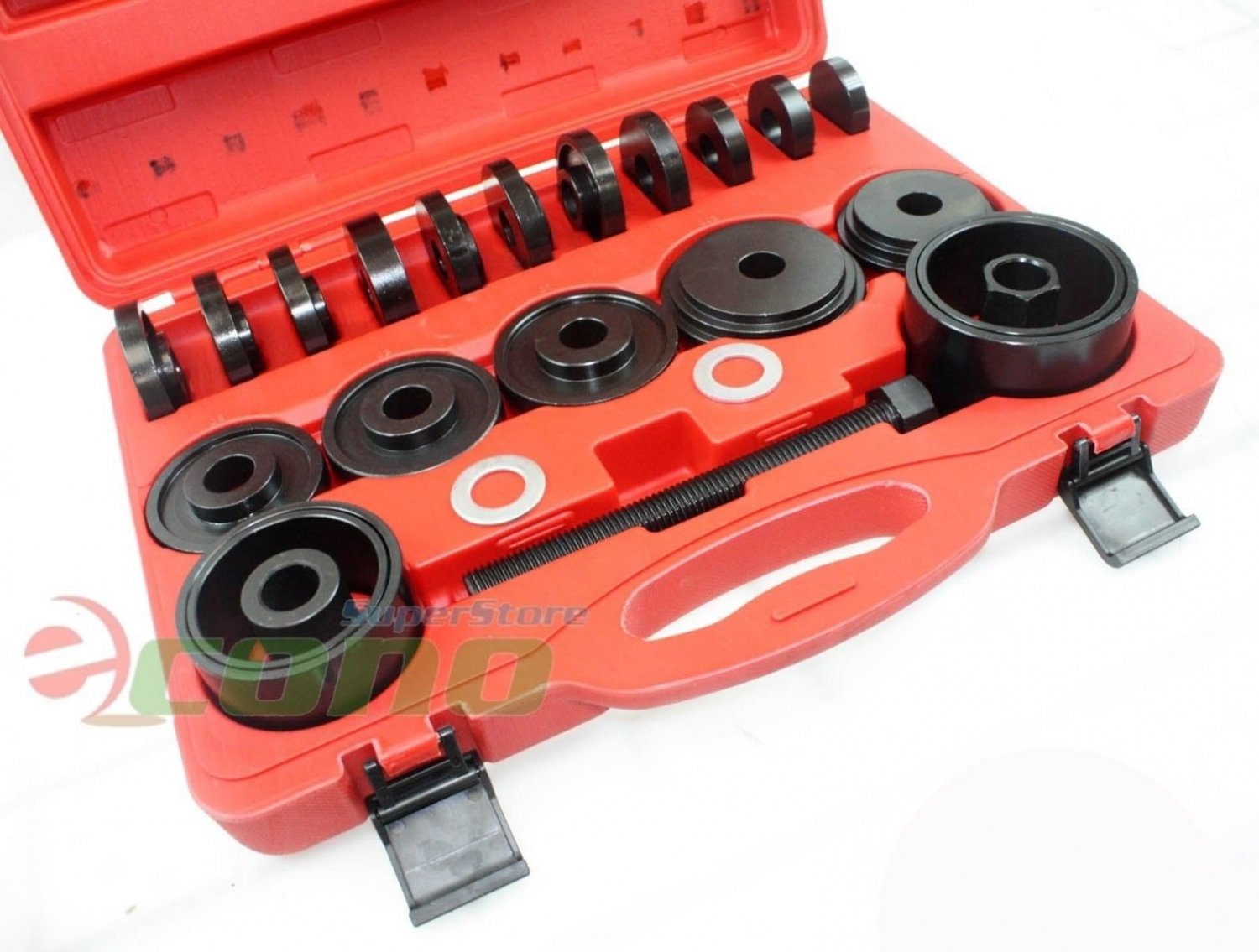 23pc FWD Front Wheel Drive Bearing Removal Adapter Puller Pulley Tool Kit /W Cas