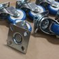 Lot 40pc 2" Caster Wheels Swivel Plate Blue Polyurethane Wheel PU Steel Bearing