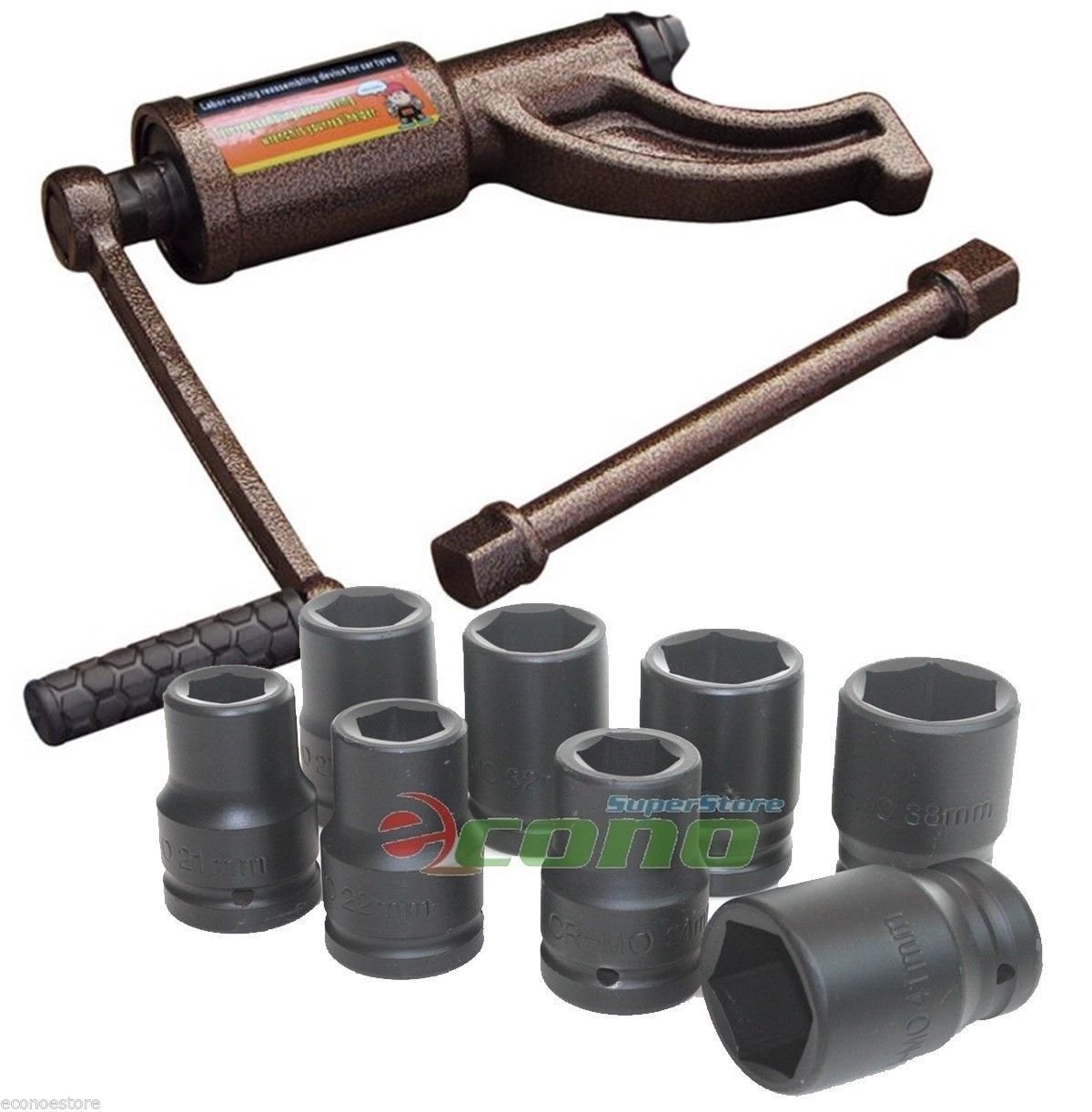 Labor Saving Easy Lug Nut Wrench Torque Multiplier Truck Trailer RV W/8 SOCKETS