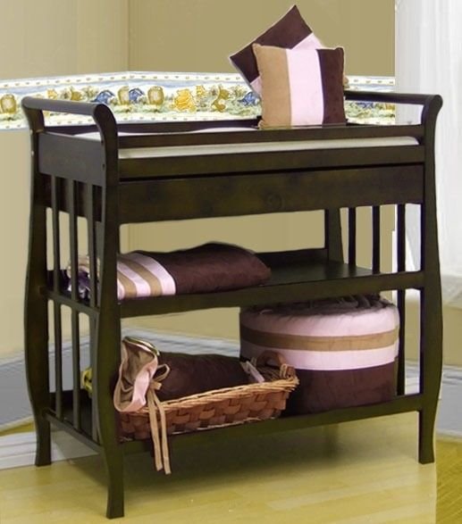 SOLID HARDWOOD 3 TIERS DRAWER & BABY INFANT CHANGING TABLE W/ PAD 3353 NADIA NEW