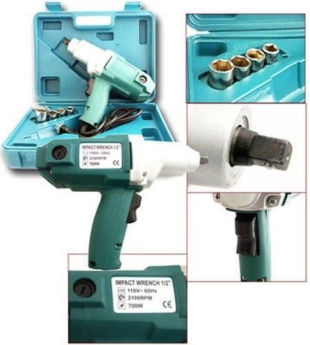 1/2" Electric 850W  Impact Wrench Kit  + 12pc Sockets 1/2" Dr.