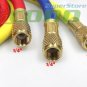 60" R410A High-Pressure Refrigerant Charging Color Hoses 800psi 1/4" 3/8" Flare