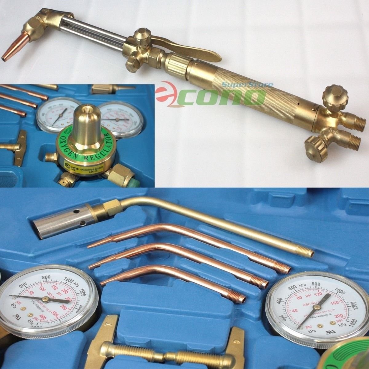 UL Oxygen Acetylene Regulator Gauges Victor Type Welding Cutting Torch