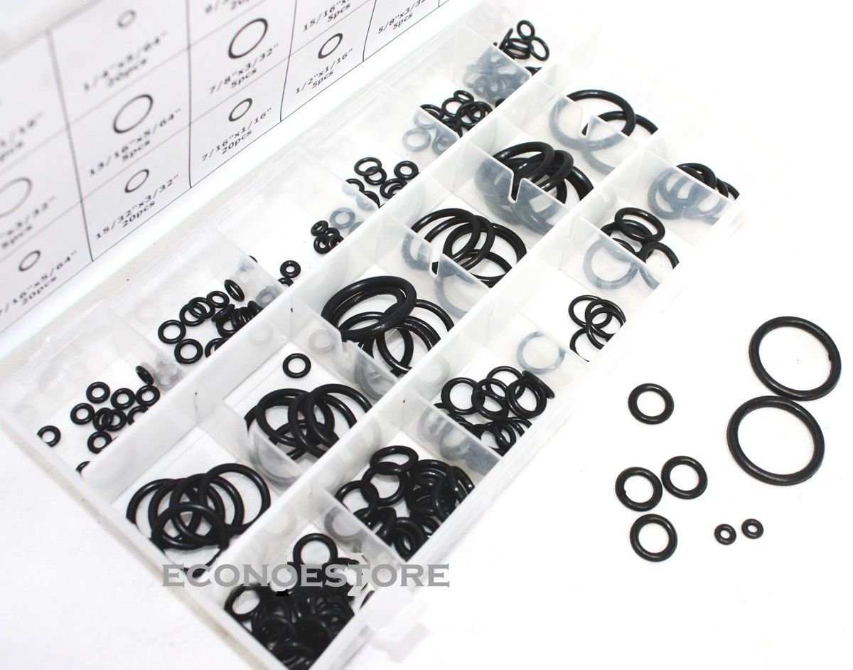 SAE 225pc Rubber O-Ring Rings Assortment Plumbing Hydraulic Air Gas Paintball