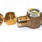 HVAC AC SIGHT GLASS W/ MOISTURE INDICATOR ALL BRASS FLARE 5/8" PIPE
