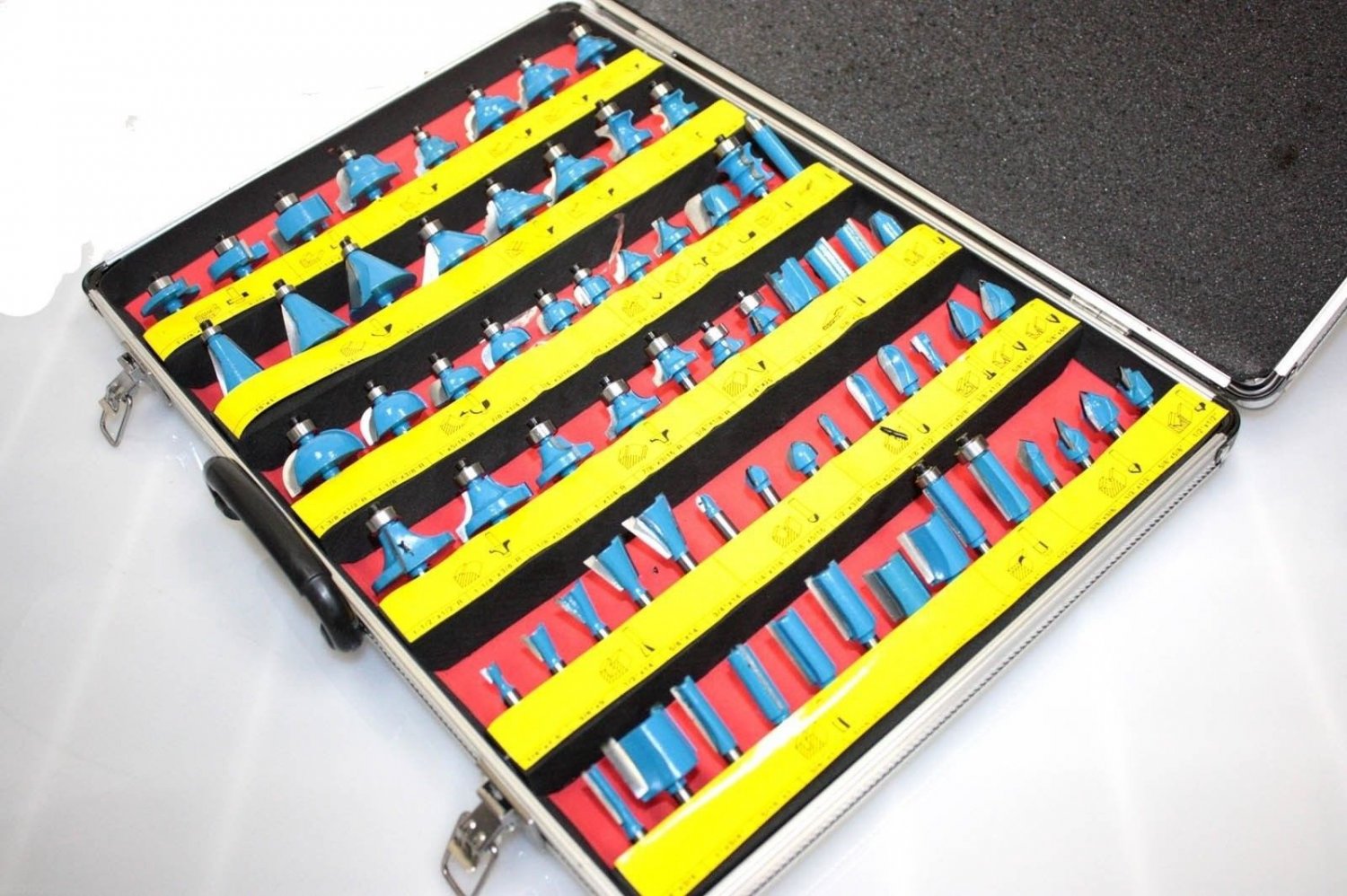 66PCS CARBIDE ROUTER BITS BIT WOODWORKING w/WOODEN CASE
