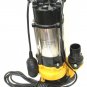 1HP Sewage Pump 4400GPH 110V Stainless Steel Submersible Water Pump Sump 30FT