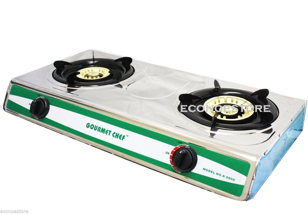 DOUBLE BURNER STOVE DOUBLE HEAD PORTABLE PROPANE GAS FOR OUTDOOR CAMPING