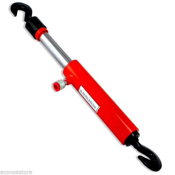 26" LONG 10 TON PULL BACK RAM PORTA POWER HYDRAULIC PULLER RAM WITH HOOK