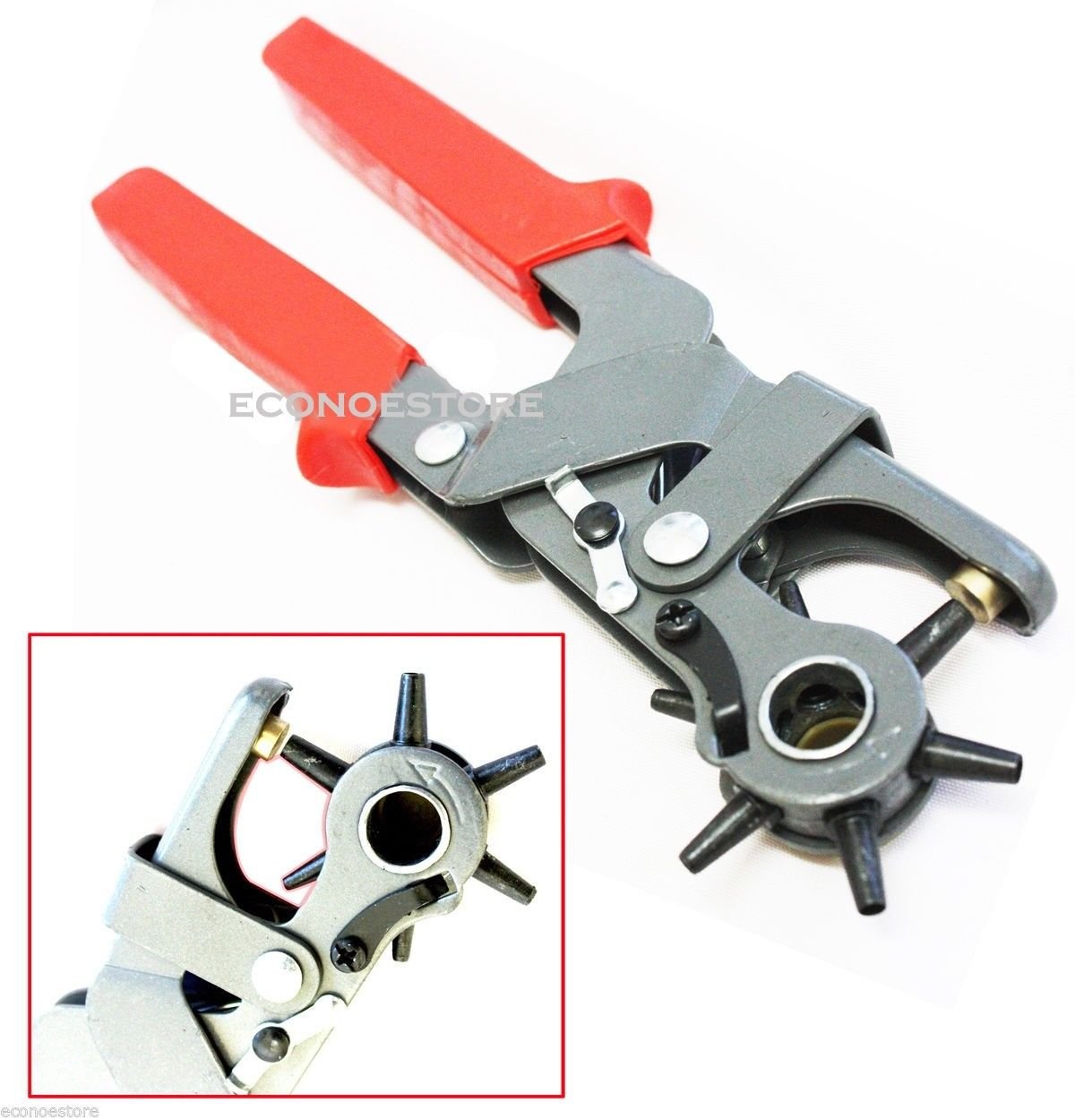 Lot TWO 6 Sized 9-1/2" Leather Hole Punch Hand Pliers Belt Holes Punches