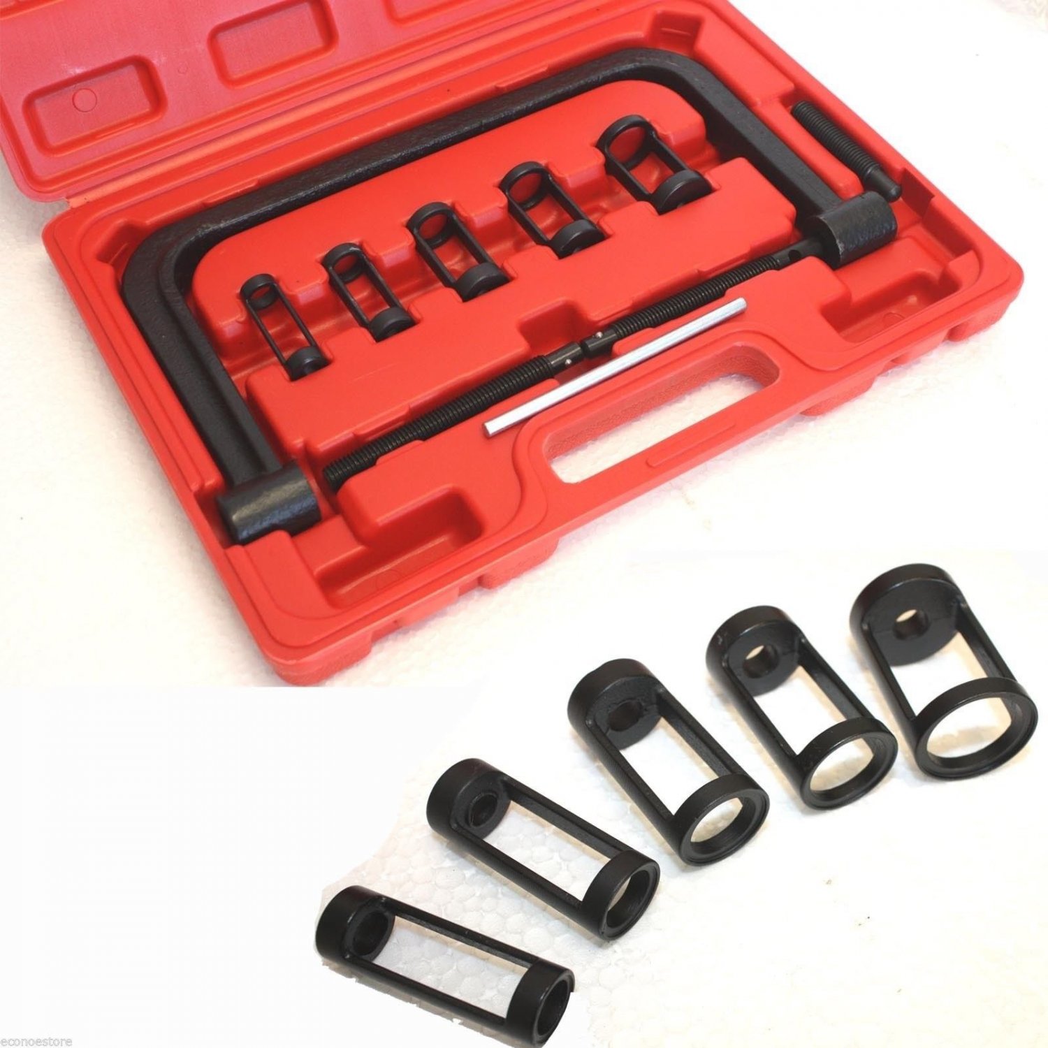 Solid C-Clamp & 5 Size Valve Spring Compressor Service Kit Flywheel Clutch Pulle