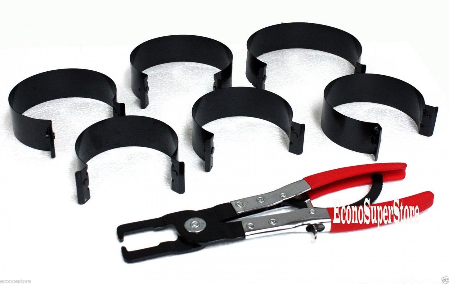 6 Cylinder Piston Ring Compressor with ratcheting plier truck car  CP88217E