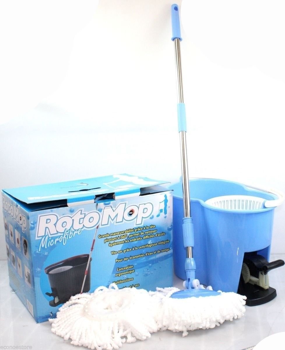 Two Way 360&Acirc;&deg; Easy Spin Rotate Magic Mop Mopping w/Bucket & 2 Microfiber Heads
