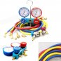R410A R134A HVAC AC MANIFOLD GAUGES W/3 CHARGE HOSES Quick Adapter ACME & 5/16"