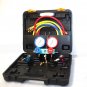 R410A R134A HVAC AC MANIFOLD GAUGES W/3 CHARGE HOSES Quick Adapter ACME & 5/16"