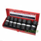 1/2" Dr 7PC Swivel Shallow Air Impact Univ-Joint Socket SAE Tools Set
