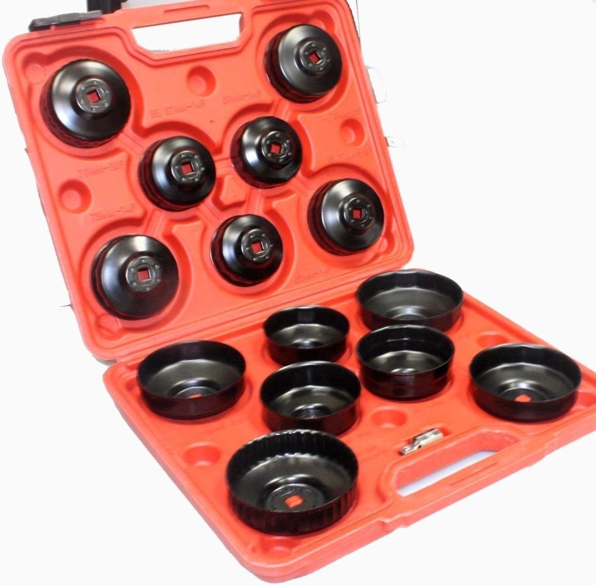 15pc OIL FILTER CAP WRENCH OIL FILTER SOCKET SET REMOVER INSTALLER HAND TOOLS