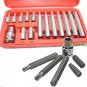 NEW 15PC STAR PROOF SOCKET BIT SET W/ 1/2" DR TORX BIT ADAPTOR