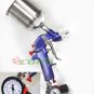 1.7mm Air HVLP Gravity Feed Spray Paint Gun W/ Gauge Regulator & 600cc Fluid Cup