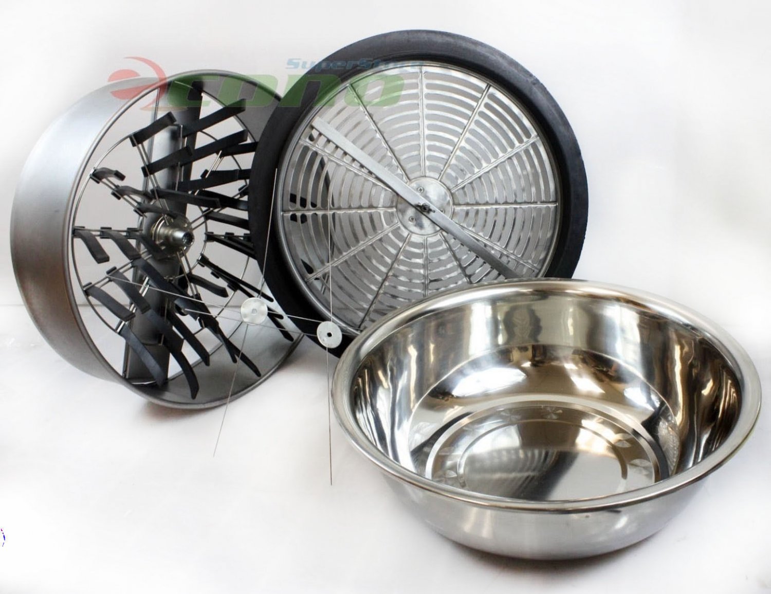 16" Open Top Hand Crank Bowl Leaf Trimmer Trim Bud Leaf Trimming Pro Stainless