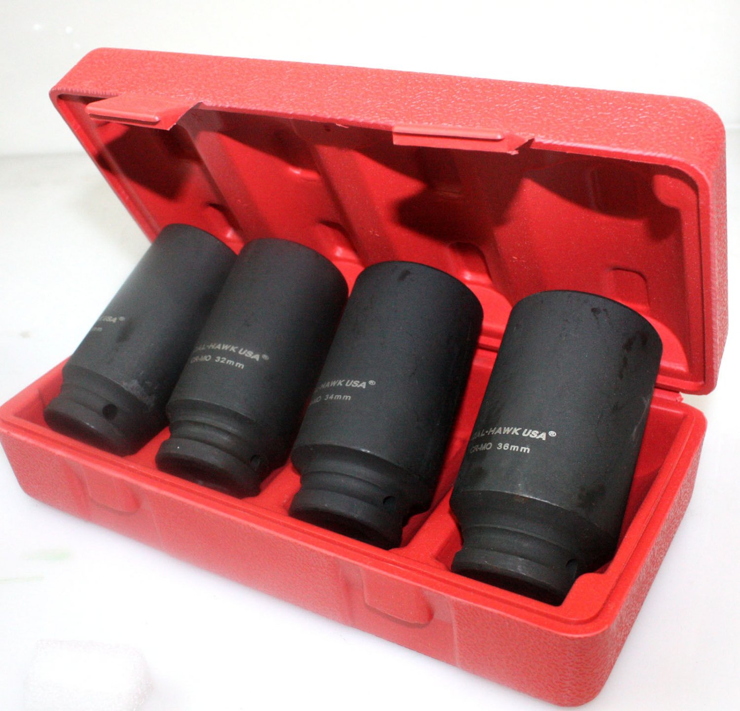 4pc 1/2" Dr Deep Spindle Axle Nut Socket Set 12 POINT METRIC 30mm 32mm 34mm 36mm