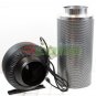 6" Inline Fan Air Blower Speed Controller Hydroponic Odor Scrubber Carbon Filter