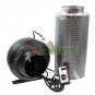 6" Inline Fan Air Blower Speed Controller Hydroponic Odor Scrubber Carbon Filter