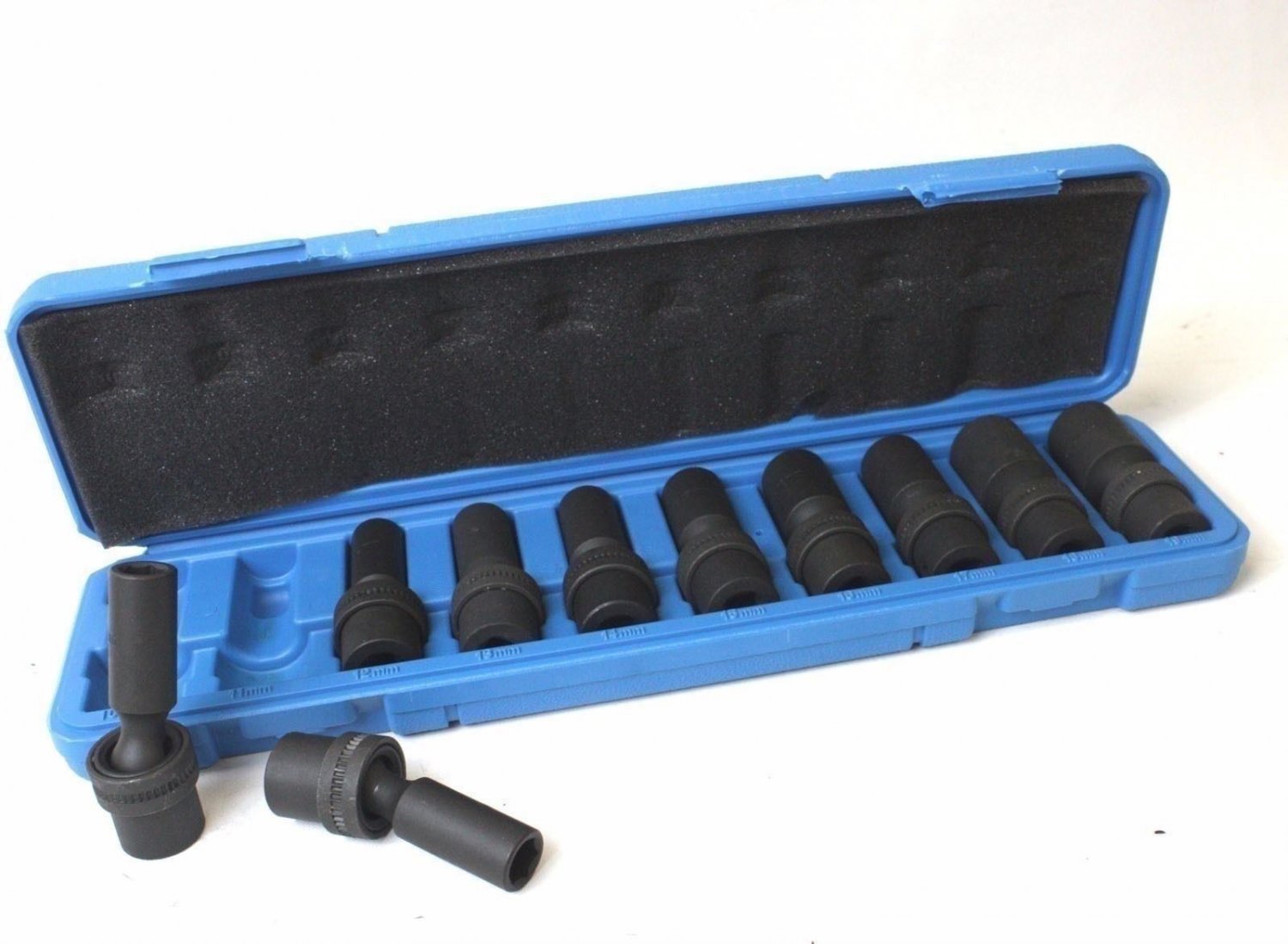 NEW 10pc 3/8" Drive Universal Swivel Deep Impact Socket Set CR Molybdenum METRIC