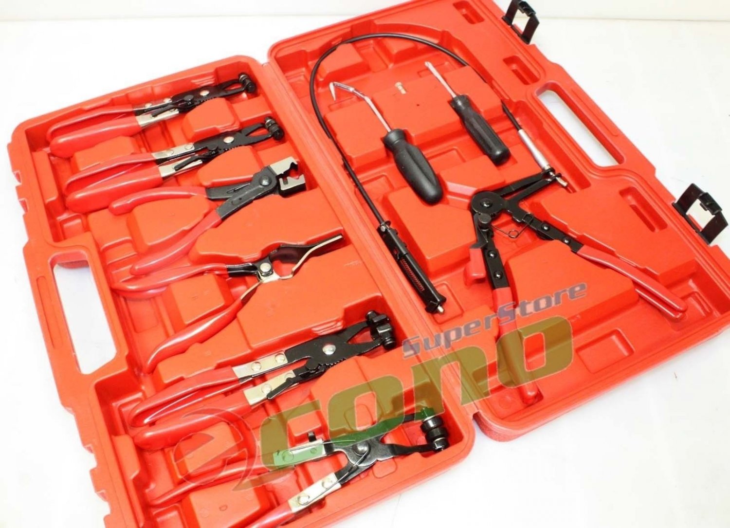 9PC DELUXE FLEXIBLE CABLE PLIER MECHANIC'S HOSE CLAMP RING PLIERS TOOL KIT