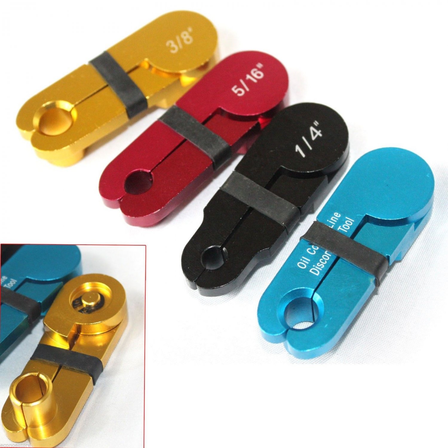 4 Pc Color Coded Fuel & Auto Trans Line Disconnect Tool Set Separate Fuel Transm