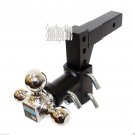 Tri-Ball Swivel 13" Adjustable Trailer Tow Hitch Mount 2" Receivers Solid Shank
