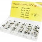 120 PC Quick Blow Glass Tube Fuse Assorted Car Blade Circuits Fuse 5amp - 30amp