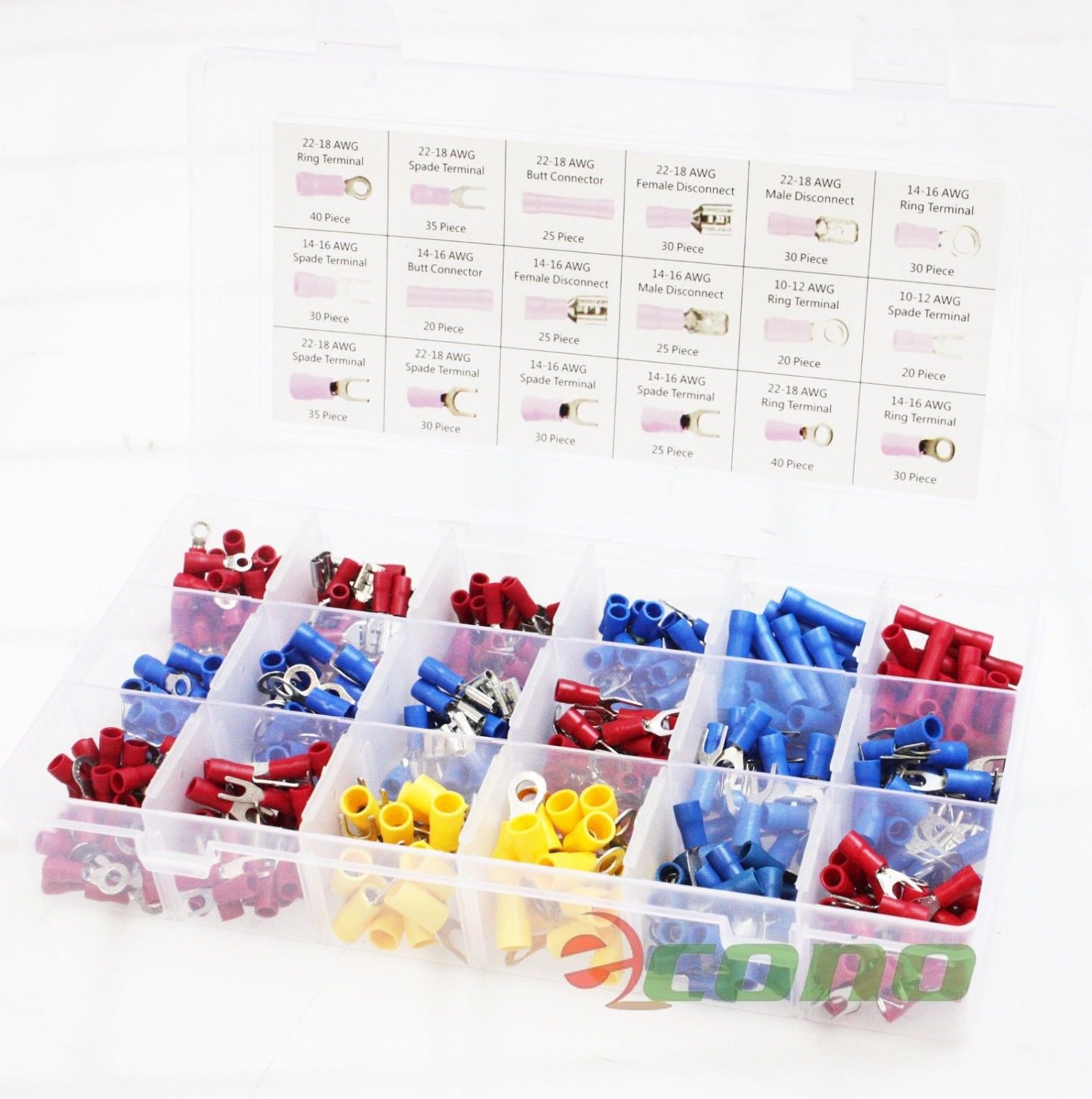 520pc ASSORTED WIRE CONNECTORS TERMINALS KIT - ELECTRICAL WIRING SPLICE
