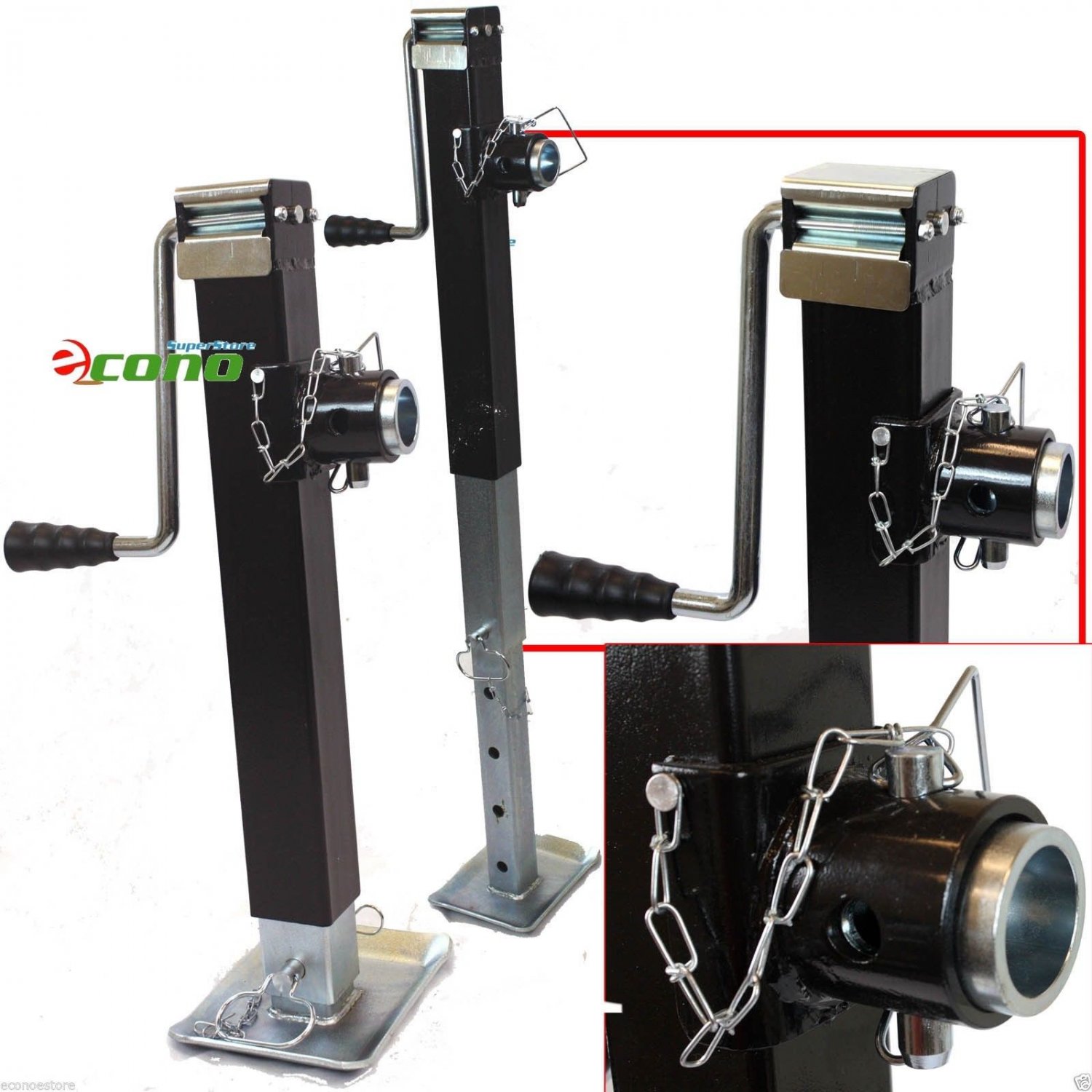 8000LB Hitch Mount Trailer Jack Kit Sidewind Adjustable Tube Towing Hauling RV