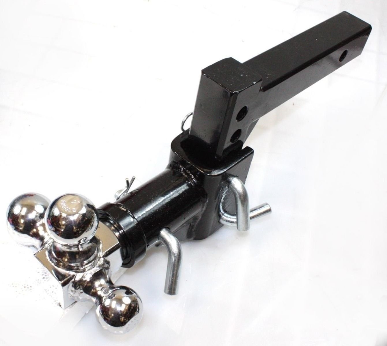 3-BALL Tri Swivel Adjustable Drop Raise Turn Trailer Tow Hitch Mount 7500lbs
