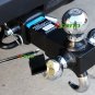 Solid Shank Triple Tri Ball + Hook Trailer Tow Hitch Bar Mount W/Pin Lock Hitch