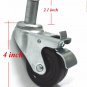 Lots 4x 3" Locking Swivel Stem Caster Wheels Grip Ring Stem Scaffolding Caster