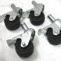 Lots 4x 3" Locking Swivel Stem Caster Wheels Grip Ring Stem Scaffolding Caster