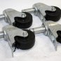 Lots 4x 3" Locking Swivel Stem Caster Wheels Grip Ring Stem Scaffolding Caster