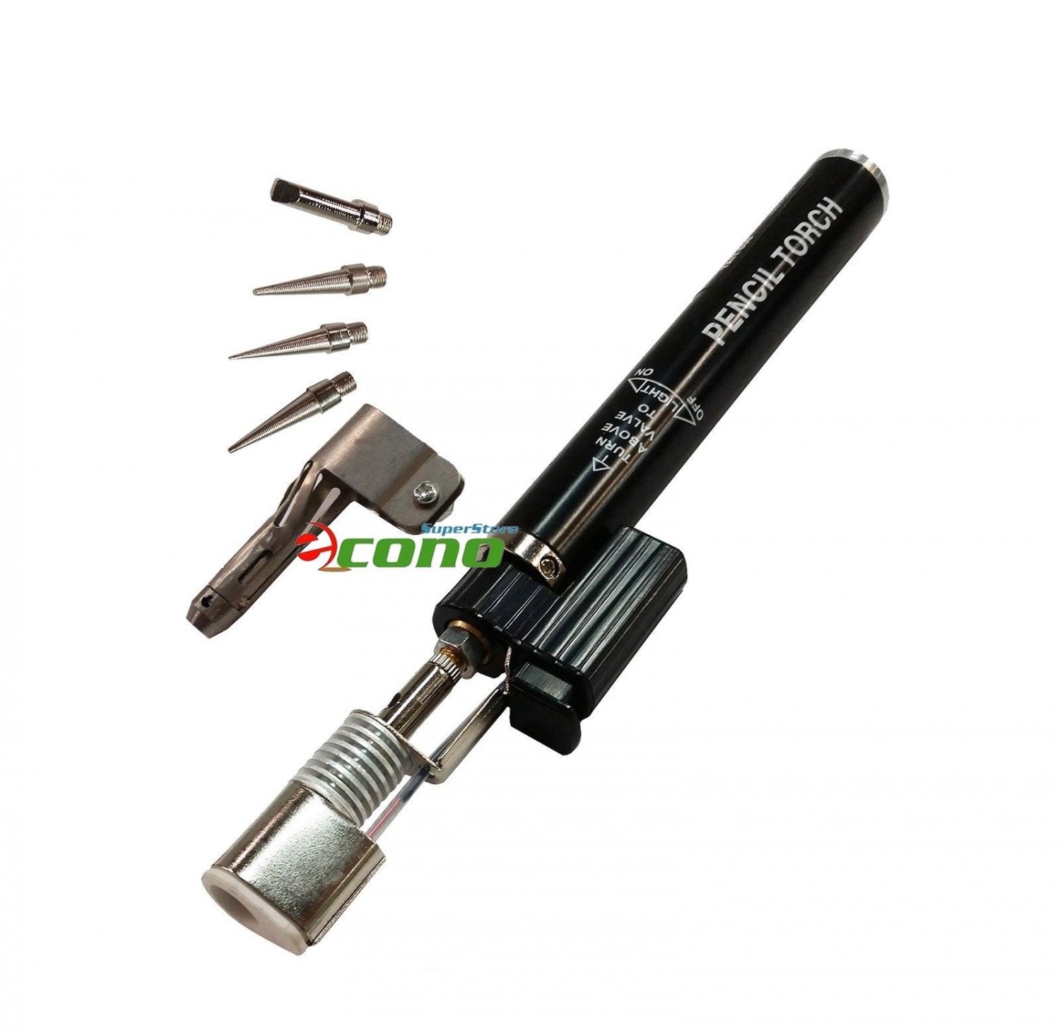 Butane Pencil Torch Solder Soldering Iron Torch Jewelry Repair w/4pc Nozzle Tips
