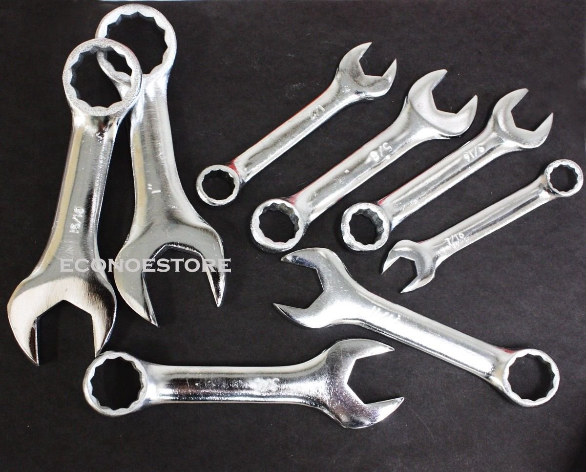 NEW 8 PC SAE STUBBY WRENCH HADN TOOL SET #50028