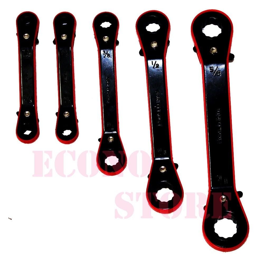 New 5pc SAE Offset Ratchet  Box Wrench Set-Sae