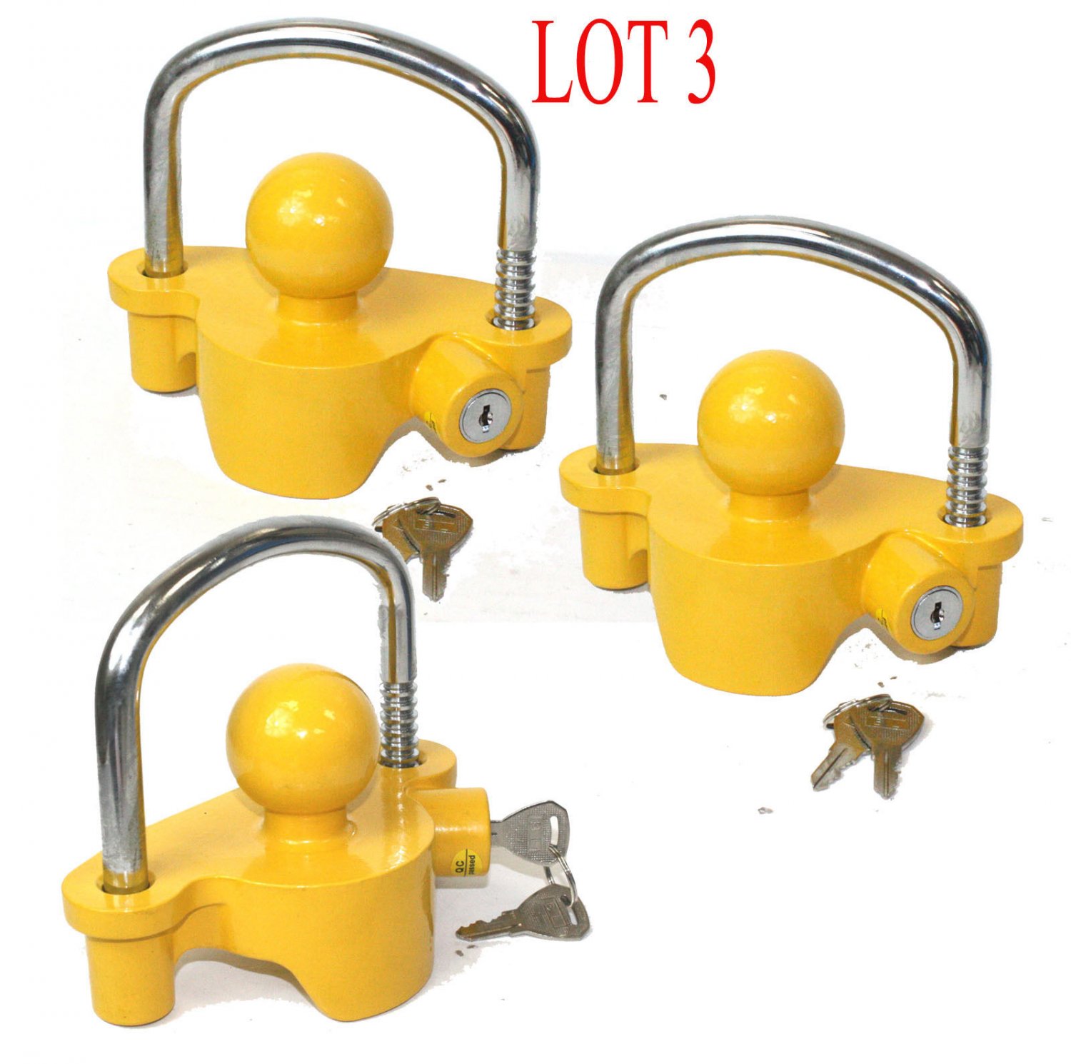 LOTS 3 Key Alike Universal Tow Trailer Coupler Lock Locks Protection Tow Away