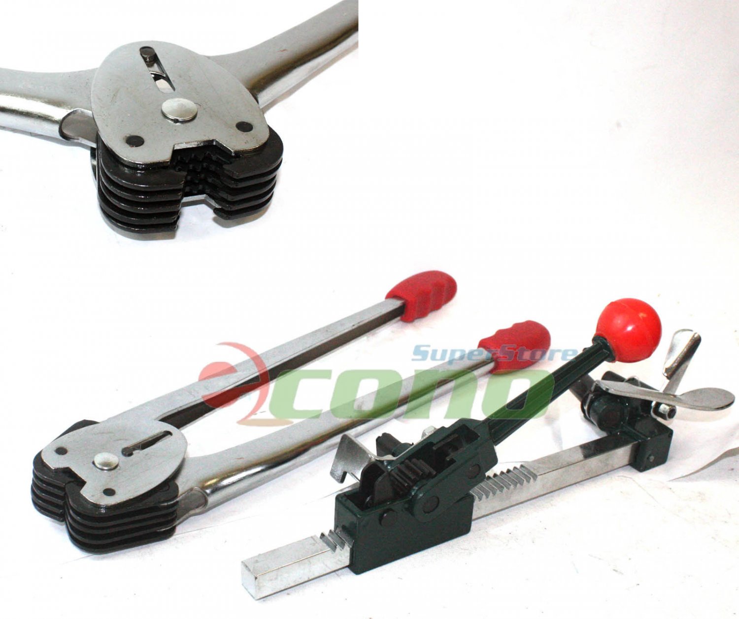 2pc Ratchet Action Poly Strapping Banding Tool Tensioner Crimper Packaging Set