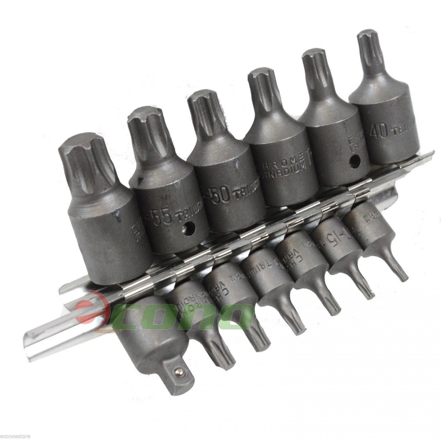 15 PCS 1/4" & 3/8" DR IMPACT STAR BITS SET PROOF CHROME VANADIUM BITS