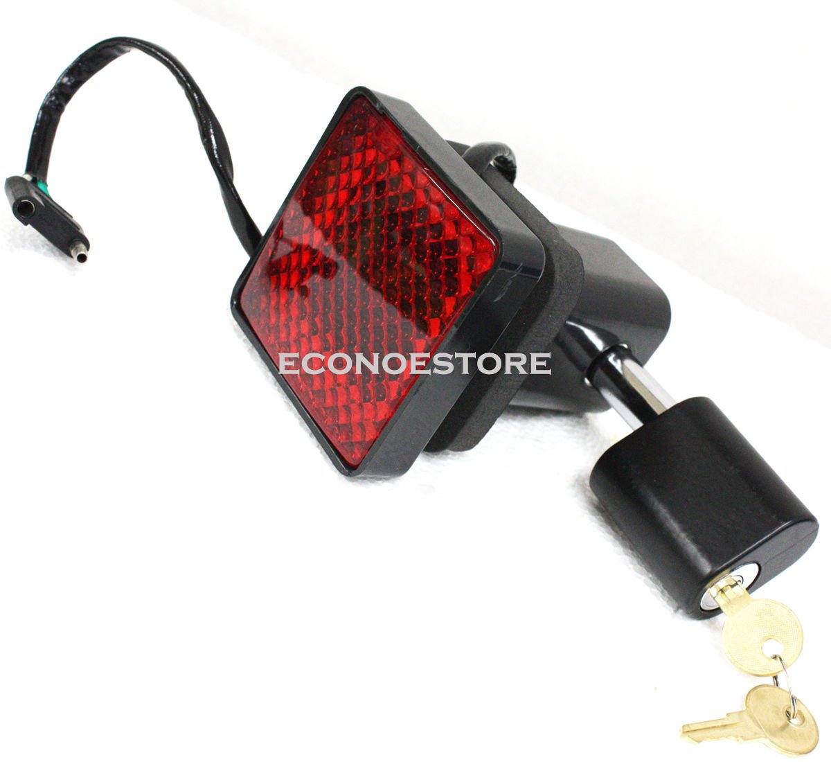 NEW HITCH COVER BRAKE LIGHT & 5/8" HITCH RECEIVER LOCK W/ 2 KEYS