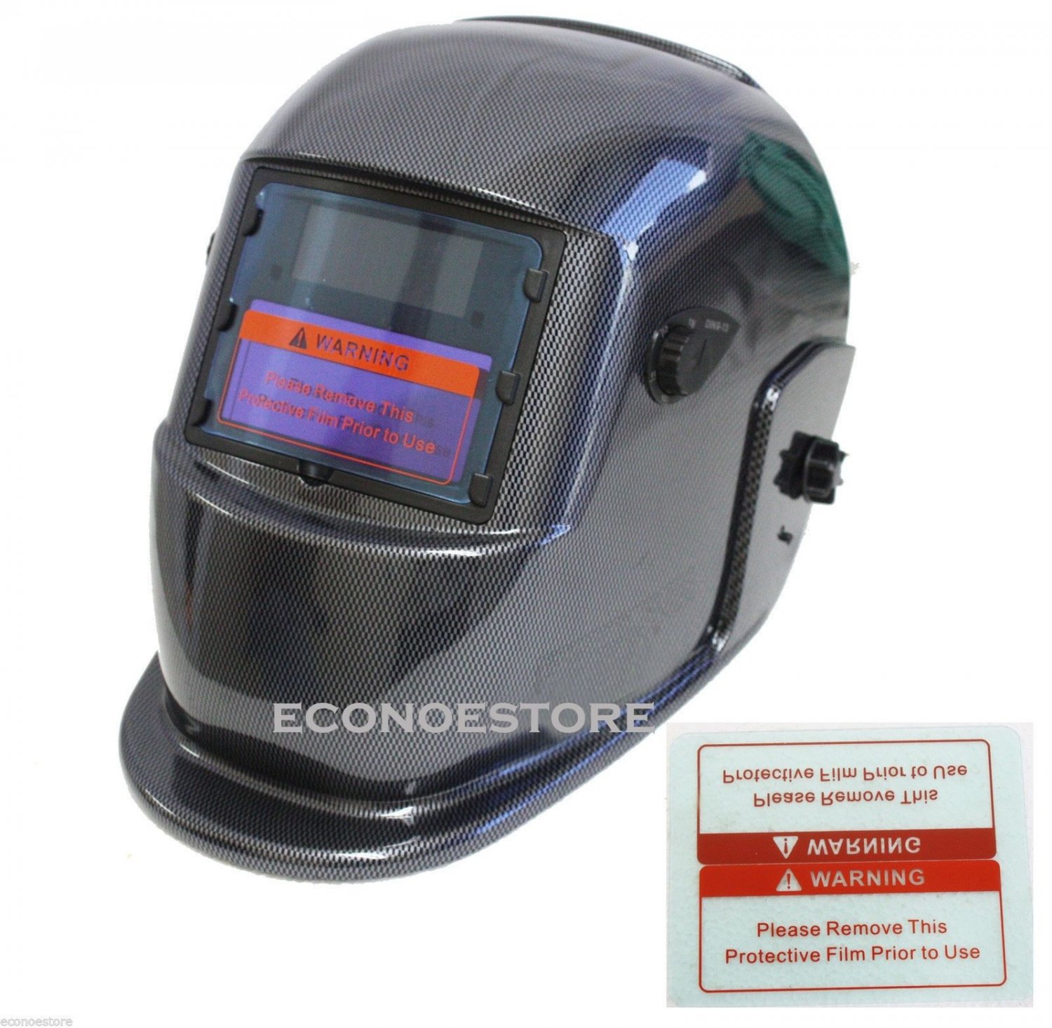 Carbon Fiber Black Auto Darkening Welding Grinding Helmet w/ Certified ANSI CE
