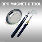 Professional 3pc Magnetic Tools Set Pickup Tray Mirror For Mechanics