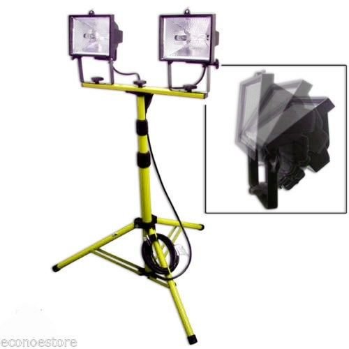 TWIN 2x 20W COB FLOOD WORK LIGHT W/ TELESCOPING STAND TRIPOD BASE 1600 Lumens