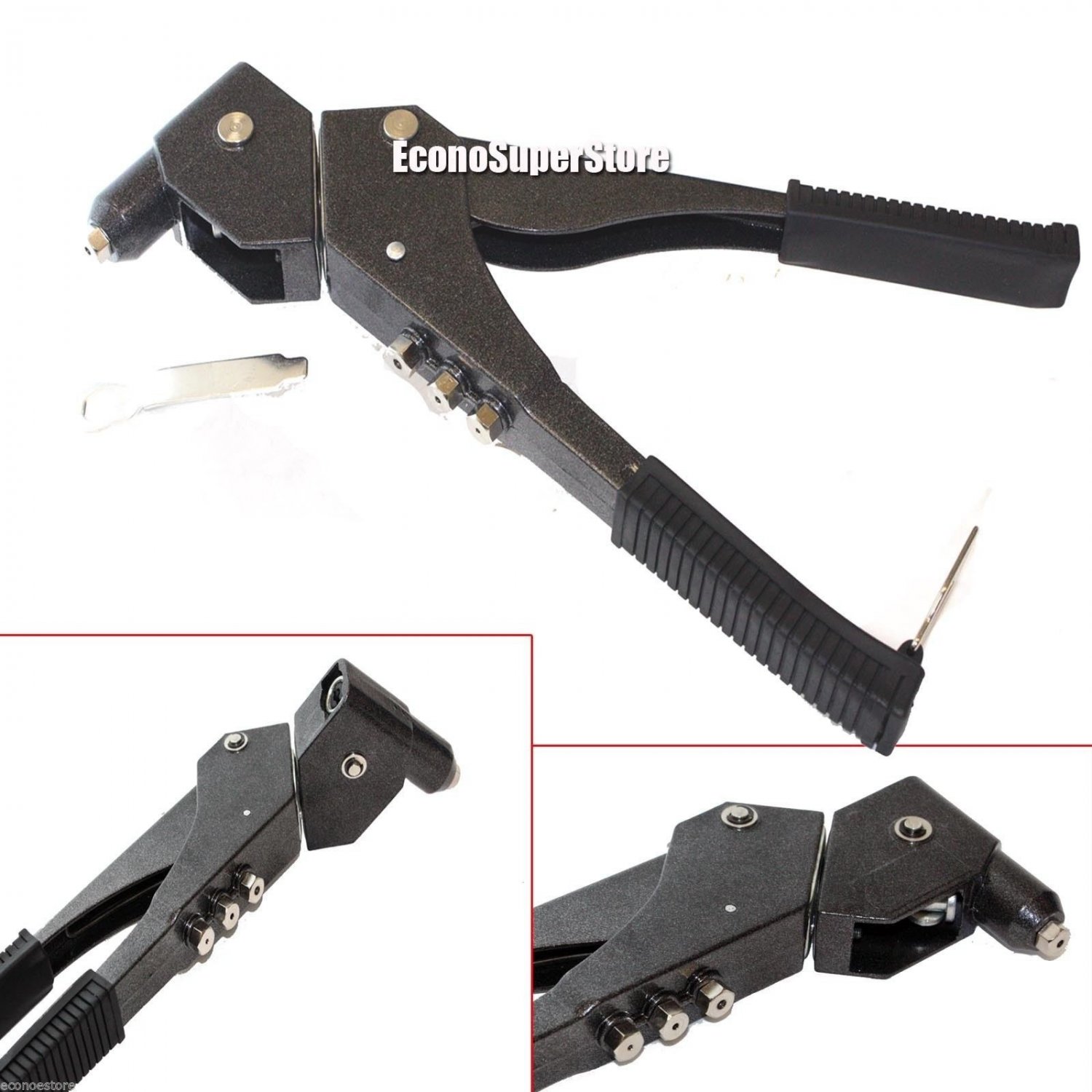 360 DEGREE SWIVEL HEAD POP RIVET GUN HAND SQUEEZE RIVETER 3/32" 3/16" RIVET